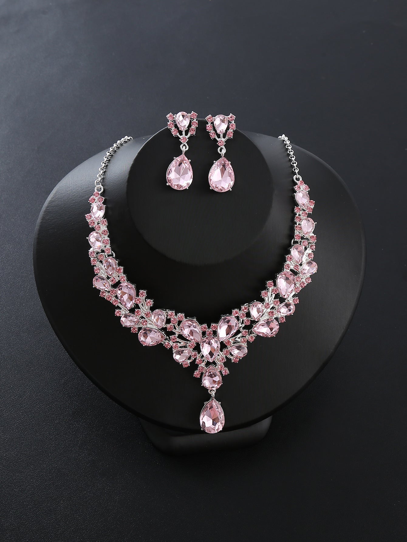 Elegant Water Droplets Alloy Inlay Zircon Women's Jewelry Set