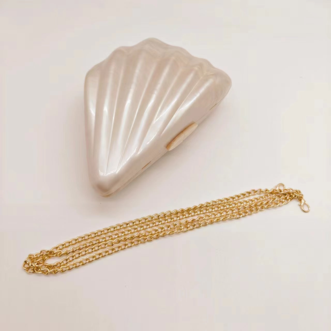 Apricot Arylic Solid Color Evening Bags