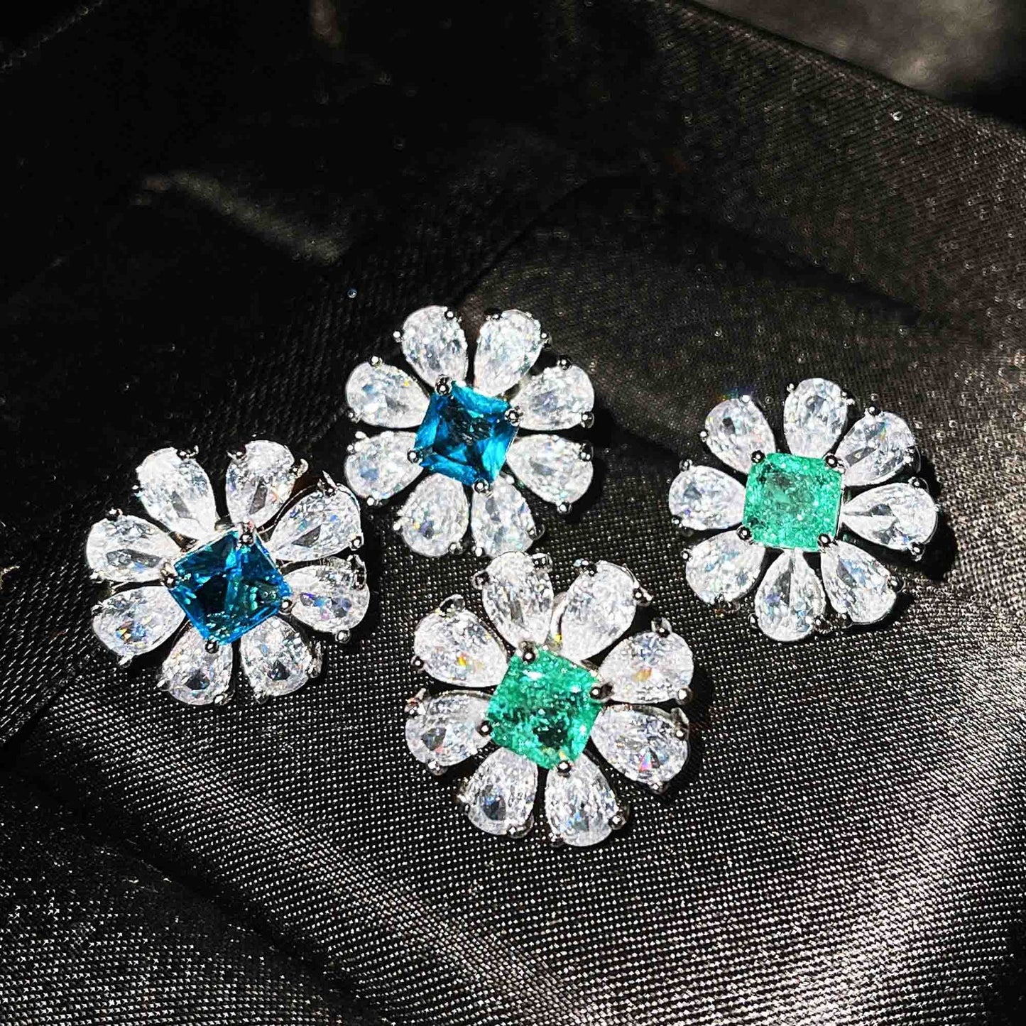 Copper Flower Gem Crystal Jewelry Sets
