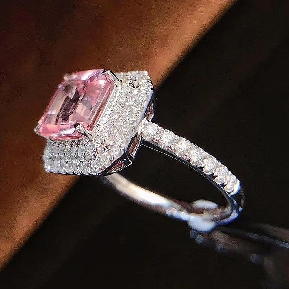 fashion geometric copper rings inlay zircon copper rings