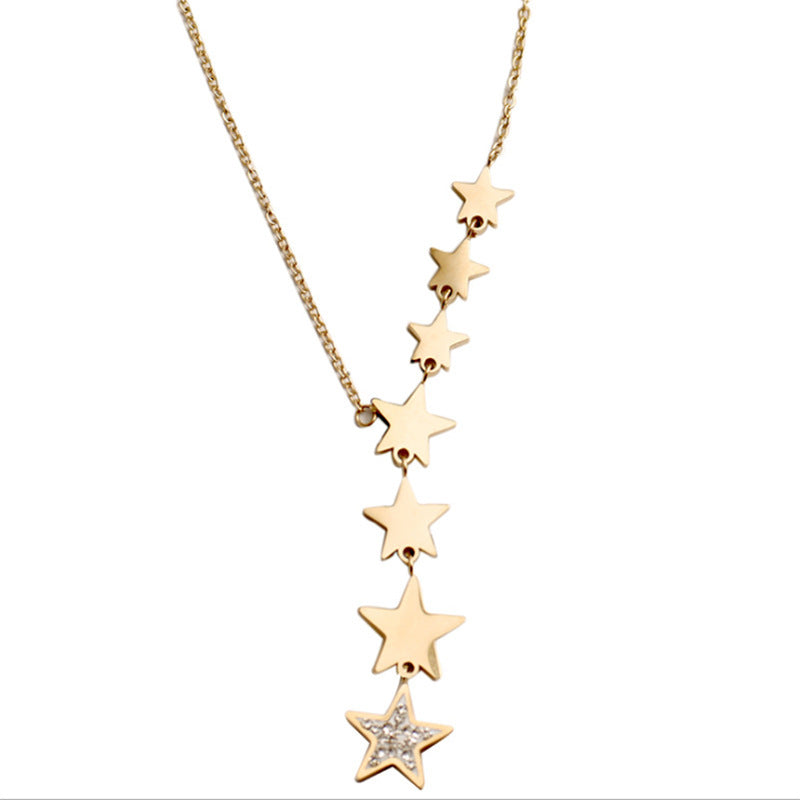 304 Stainless Steel 18K Gold Plated Fashion Star Necklace