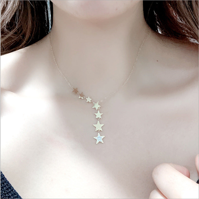 304 Stainless Steel 18K Gold Plated Fashion Star Necklace