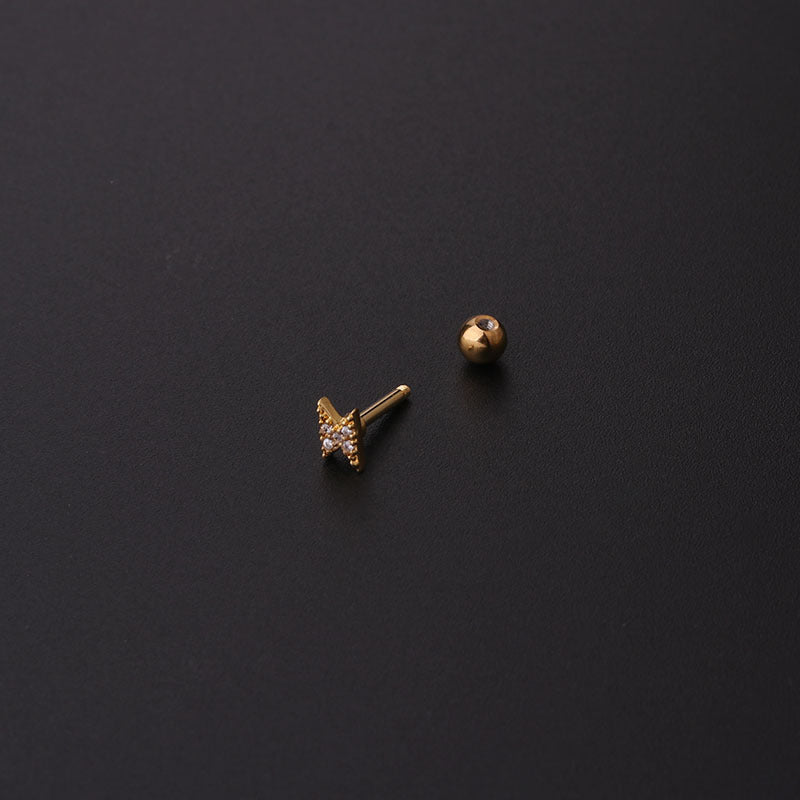 Ear Cartilage Rings & Studs Geometric 316L Stainless Steel  Copper Plating