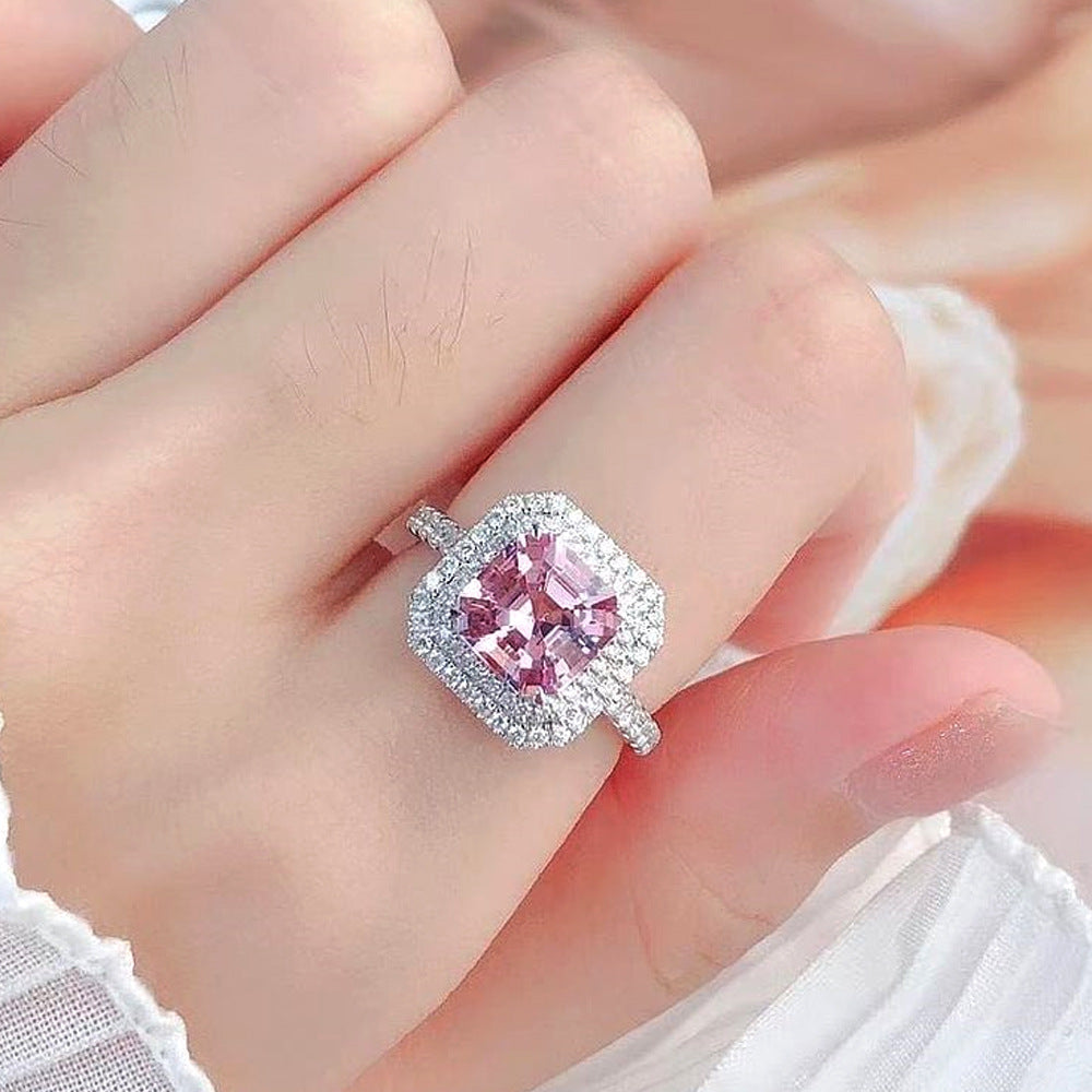 fashion geometric copper rings inlay zircon copper rings