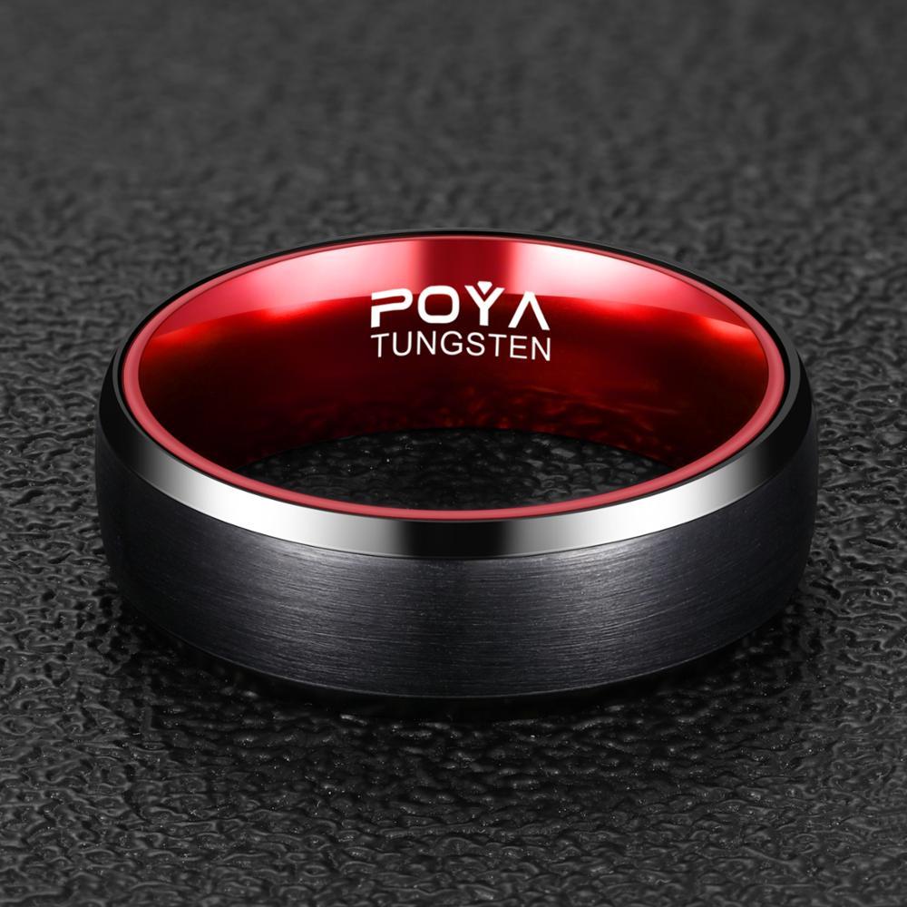 Tungsten Steel Ring Classic Red Inner Ring