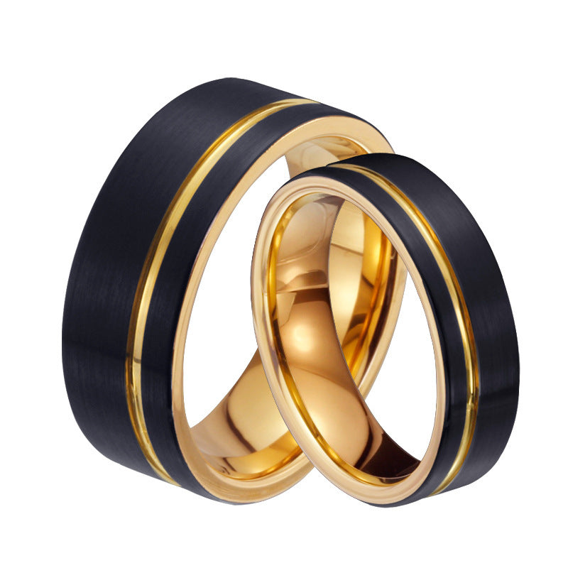 Fashionable Tungsten Steel Couple Ring