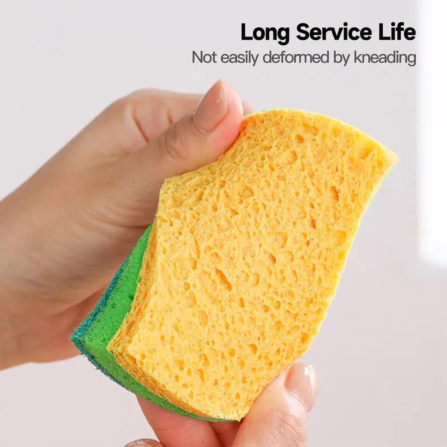 12 Pack Zero Scratch Scrub Sponges, 4 pc Pack, Wood Pulp, Cotton Layer, Non-Scratch Kitchen Sponges For Dishes And Cleaning