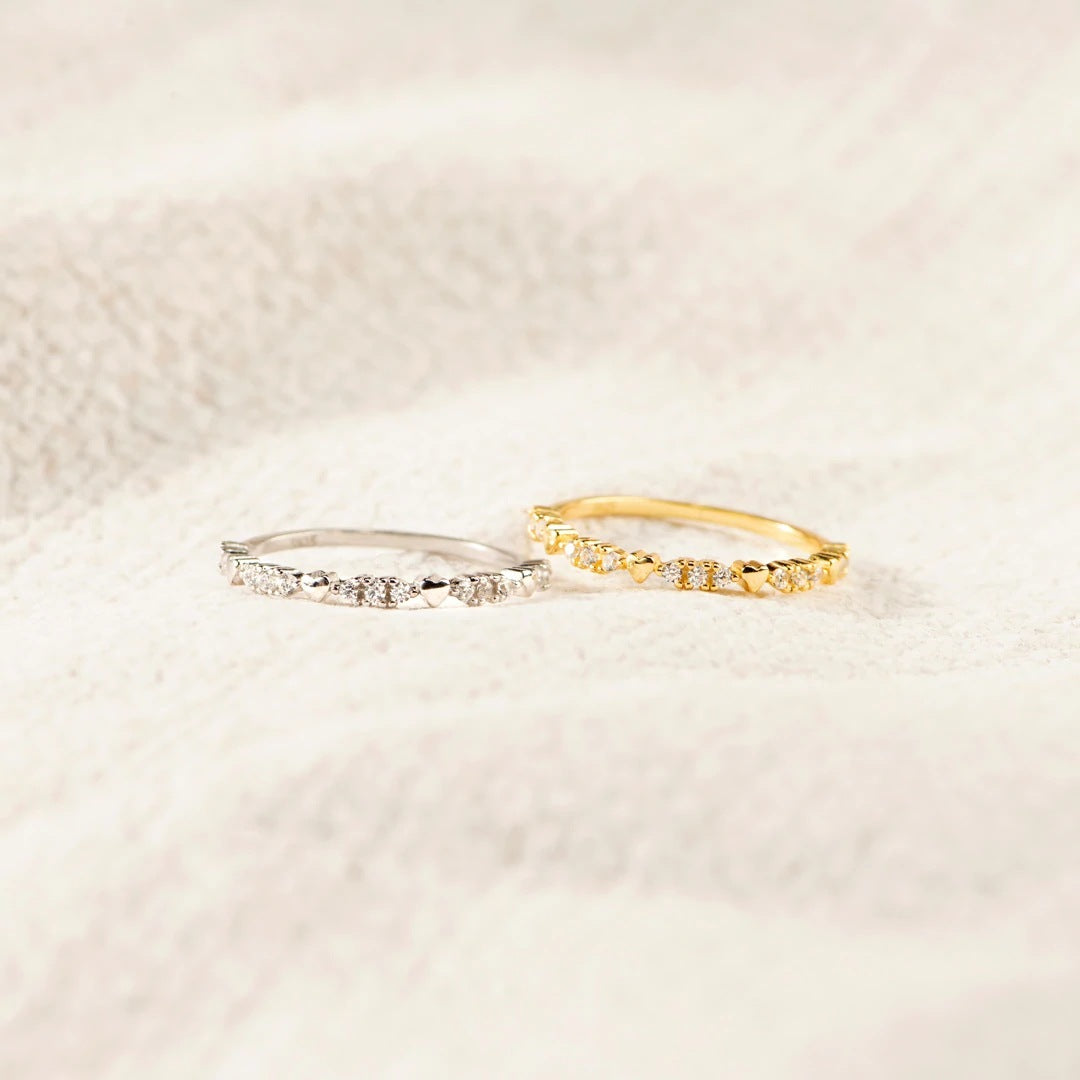 Sterling Silver Heart Diamond Ring Women's End