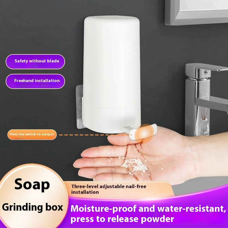 Soap Grinder Dispenser Soap Box,  Wall Mounted Dry Organizer Box Soap Powder Grinding Box For Restaurant, Kitchen, Office, Gyms Hotel