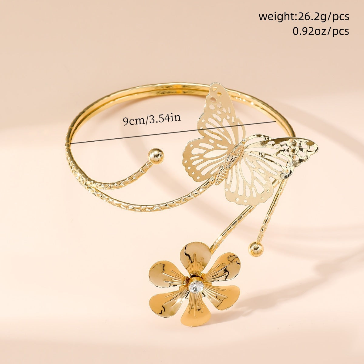 Butterfly Arm Decorations, Metal Texture Three-dimensional Flowers Exquisite Hollow Design