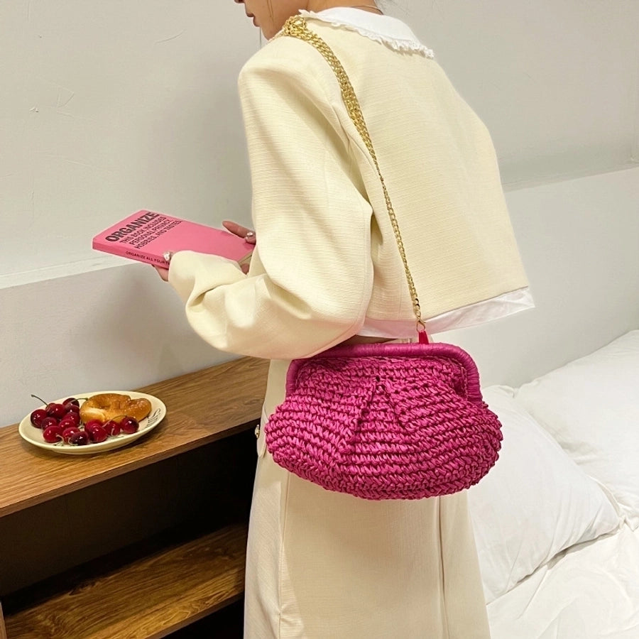 women's all seasons polyester vintage style straw bag