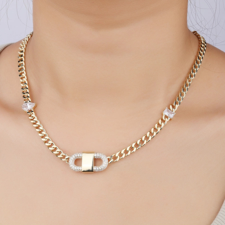 Copper 18K Gold Plated Asymmetrical Hollow Out Round Heart Shape Artificial Pearls Necklace