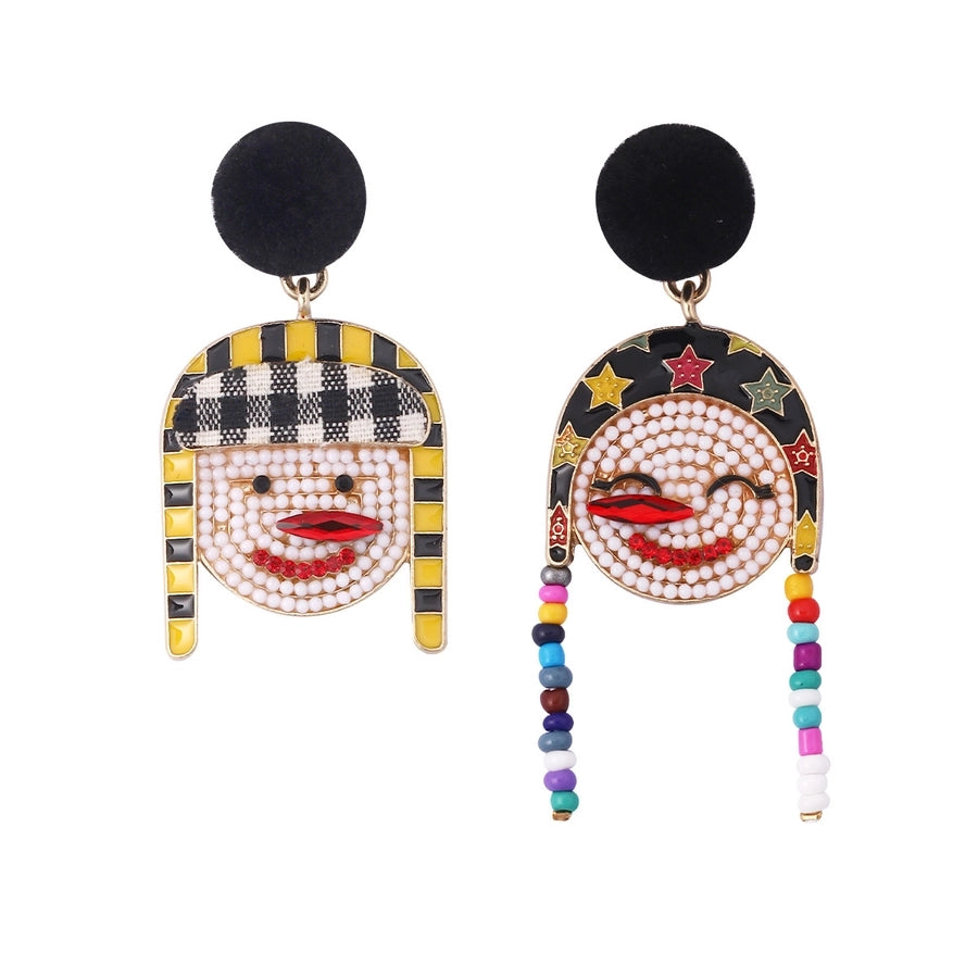 1 pair fashion christmas house christmas tree bow knot inlay alloy rhinestones ear studs