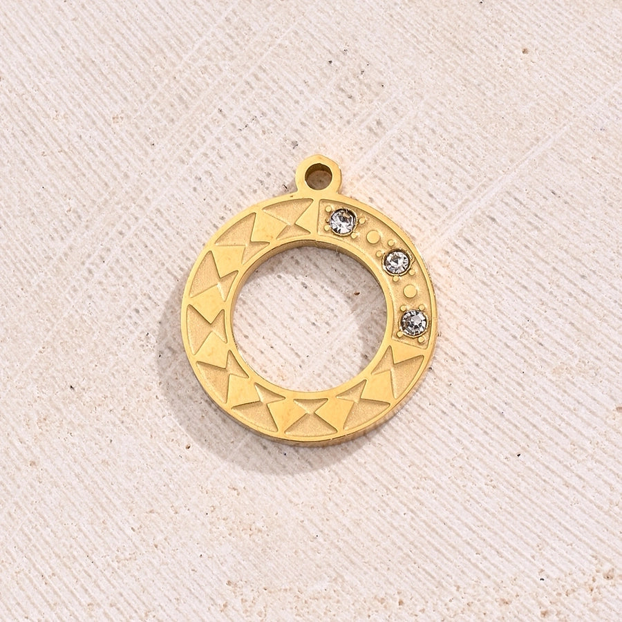 1 Piece 13.5x18mm 16x10mm 17x15mm Hole 1~1.9mm Hole 3~3.9mm 304 Stainless Steel Glass 18K Gold Plated Lips Round Polished Jewelry Accessories Pendant