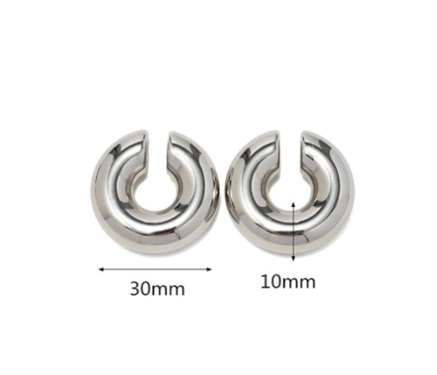1 pair retro french style c shape u shape water droplets plating stainless steel 18k gold plated earrings