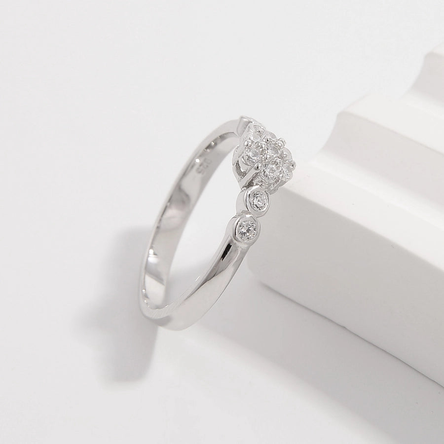 Sterling Silver White Gold Plated Simple Style Classic Style Plating Inlay Infinity Lightning Zircon Rings