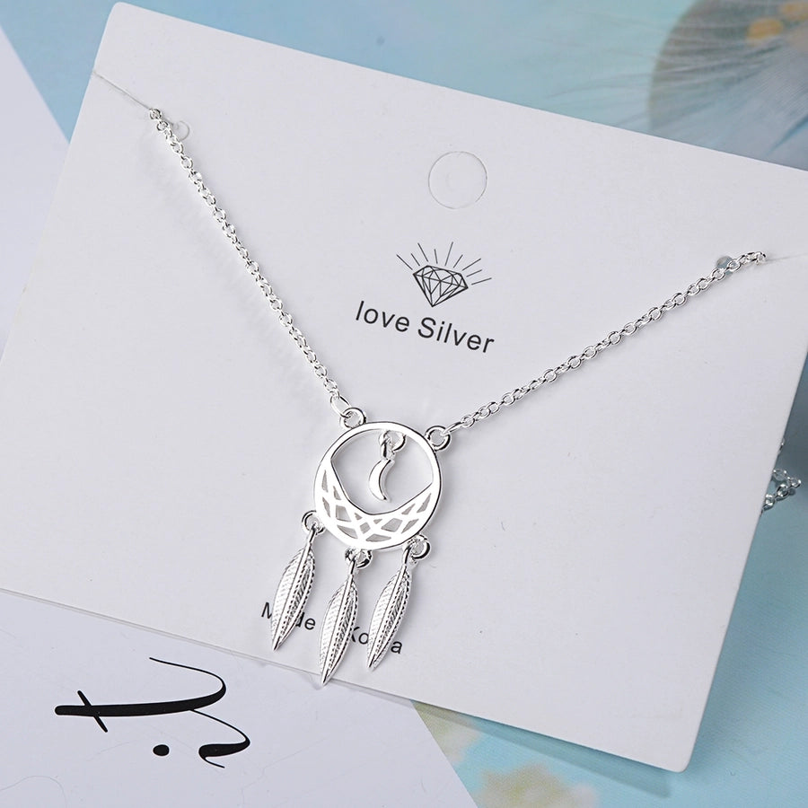 Copper Gold Plated Plating Leaf Pendant Necklace