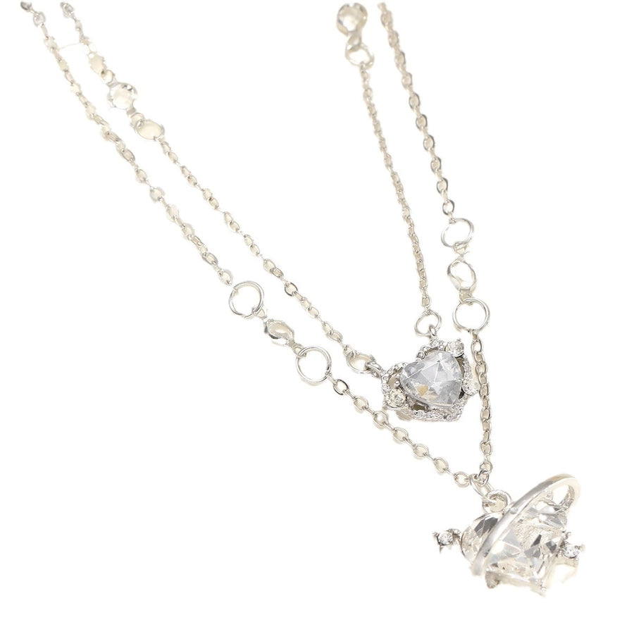 Elegant Heart Shape Alloy Rhinestone  Pendant Necklace