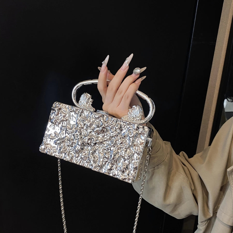 Gold Silver Rose Red Arylic Solid Color Square Evening Bags