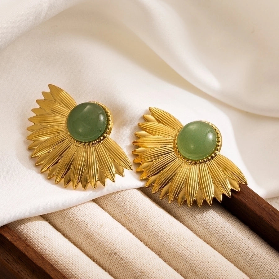 1 pair ig style flower enamel stainless steel ear studs