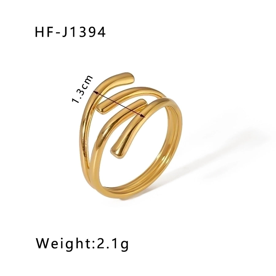 Stainless Steel 18K Gold Plated Modern Style Plating Geometric Open Rings