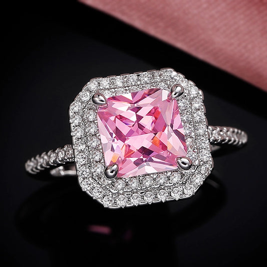 fashion geometric copper rings inlay zircon copper rings