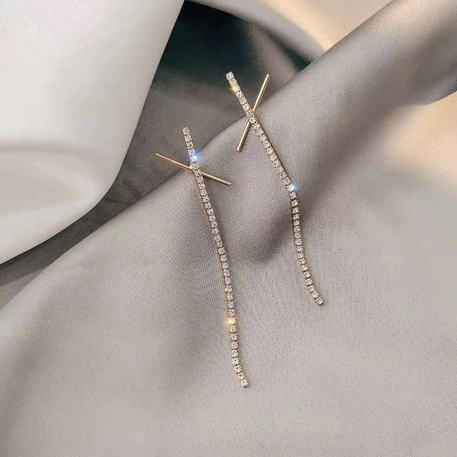 1 pair elegant star tassel heart shape inlay alloy artificial pearls rhinestones glass earrings