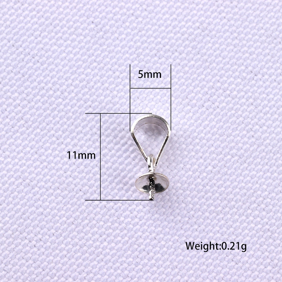 1 Piece Sterling Silver Solid Color Clipped button