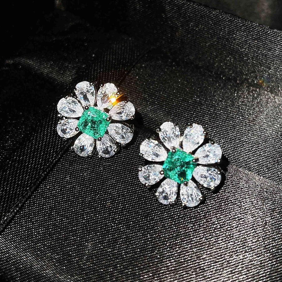 Copper Flower Gem Crystal Jewelry Sets