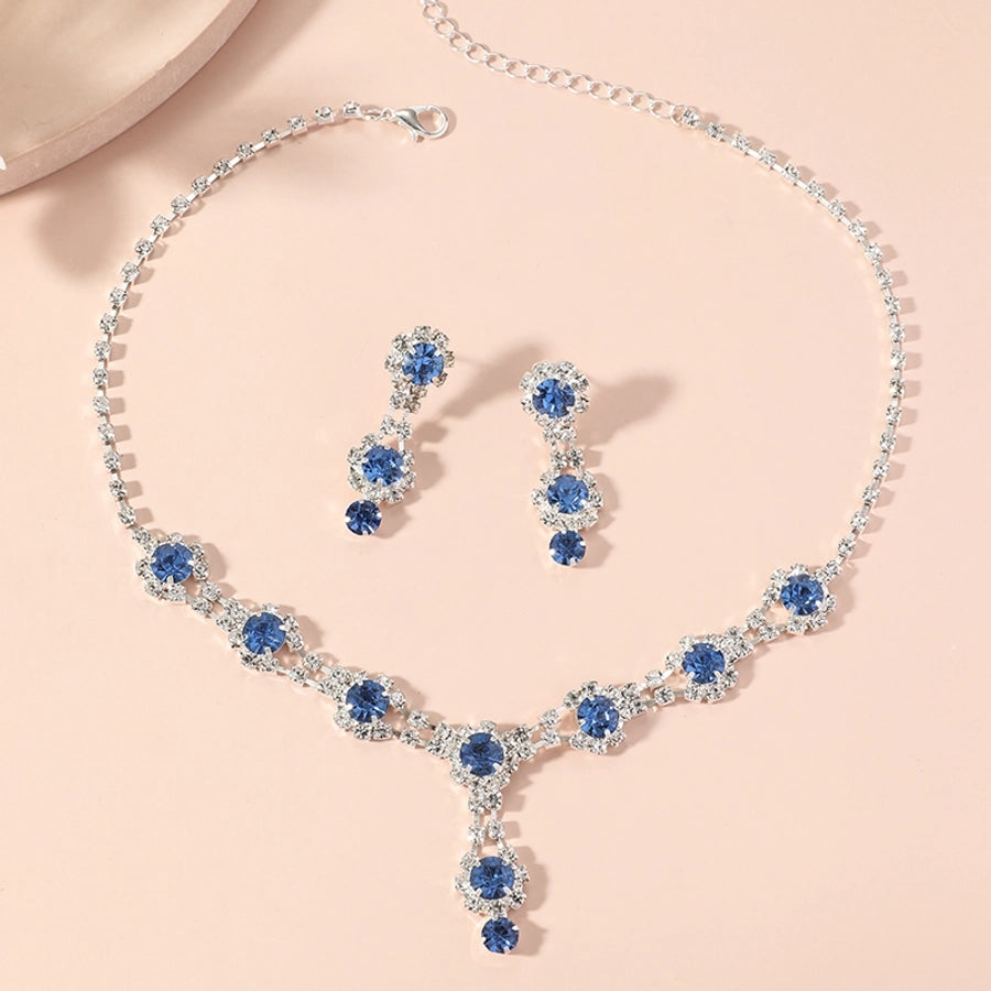 Elegant Luxurious Queen Geometric Alloy Rhinestones Silver Plated Women's