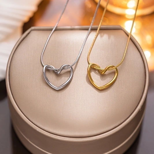 Jewelry Simple Style Solid Color Titanium Steel Pendant Necklace