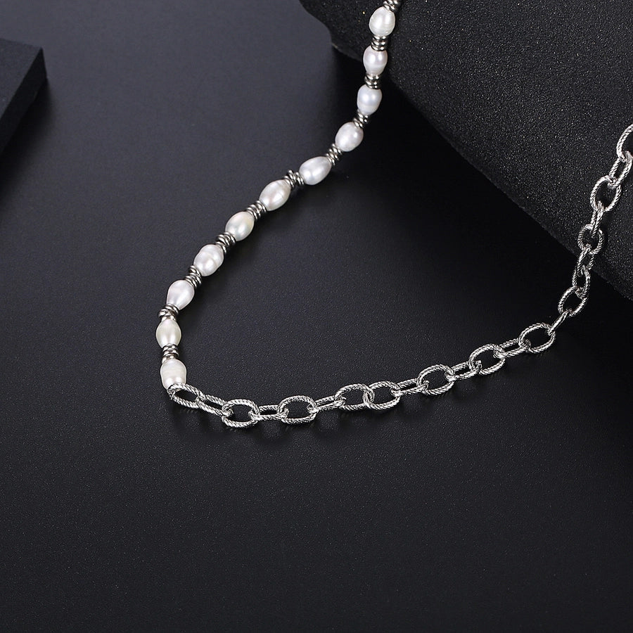 Hip-Hop Geometric 304 Stainless Steel Mixed materials 18K Gold Plated Unisex Necklace