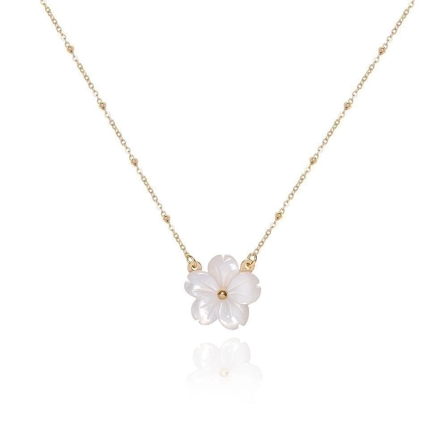 Jewelry Sweet Flower 201 Stainless Steel Shell Plating Pendant Necklace