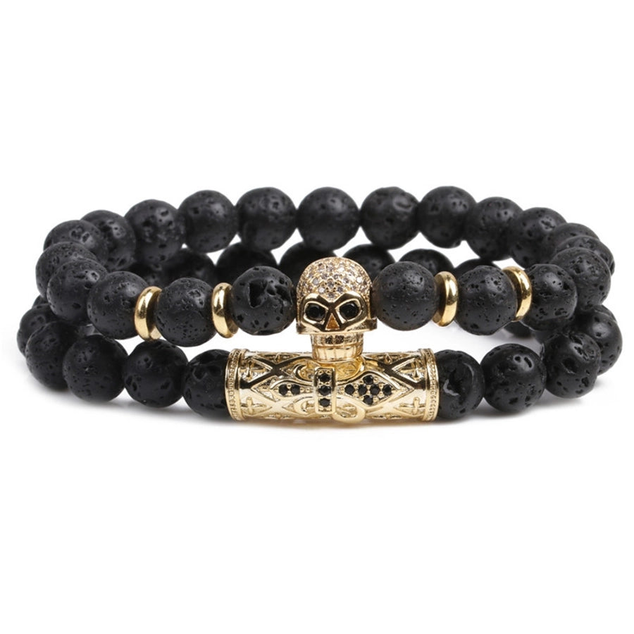 Fashion Skull natural stone No Inlaid Bracelets In Bulk