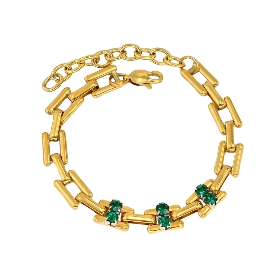 Jewelry Simple Style Classic Style Solid Color 304 Stainless Steel Rhinestones 18K Gold Plated Plating Inlay Jewelry Set