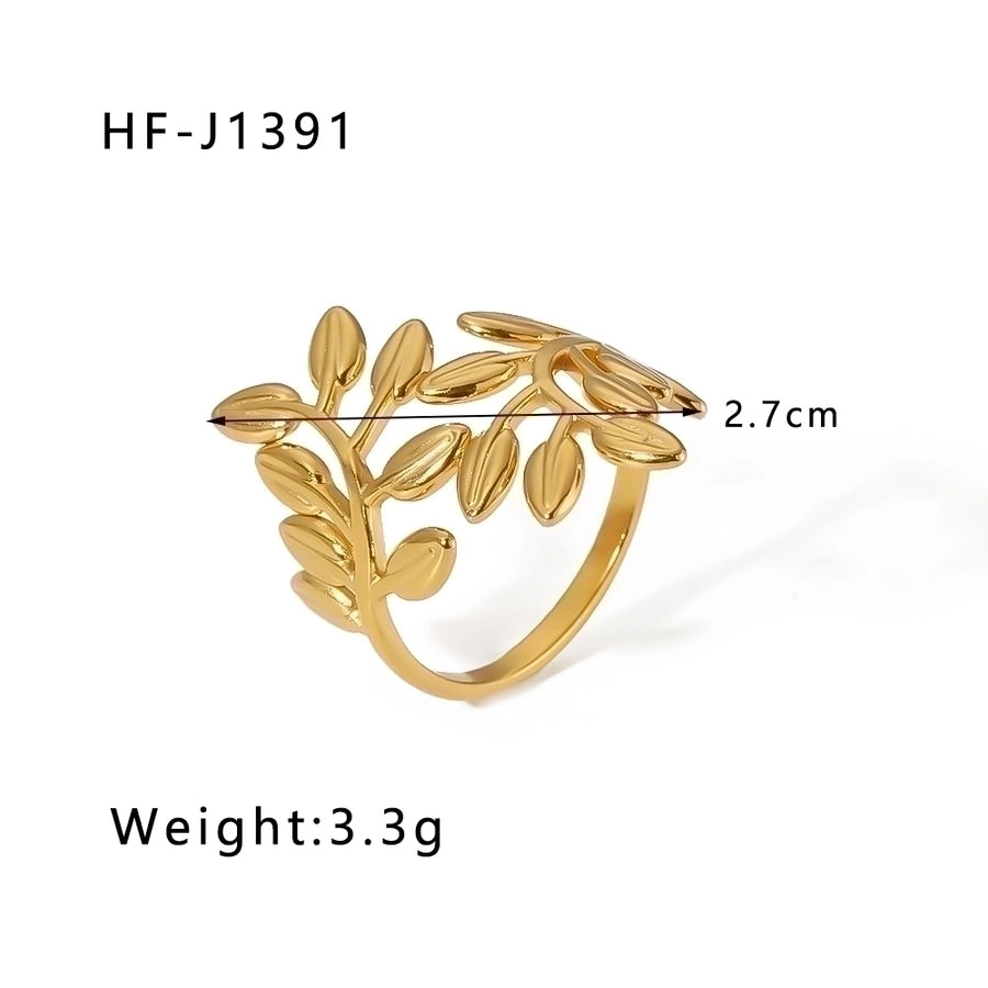 Stainless Steel 18K Gold Plated Modern Style Plating Geometric Open Rings