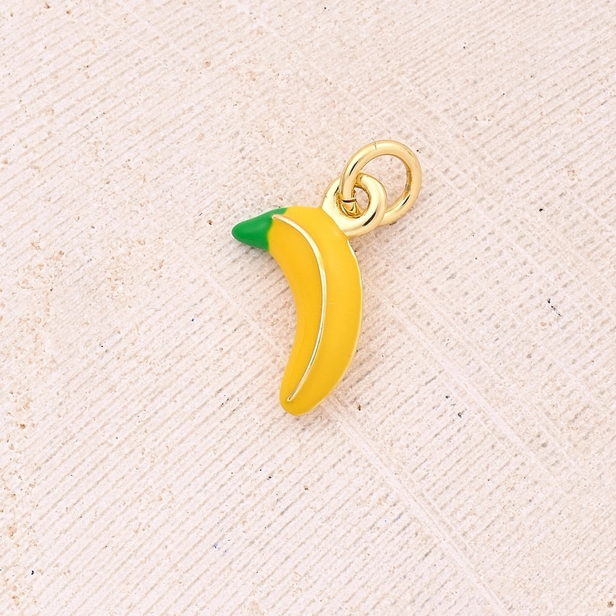 1 Pc/Package 11.5x12mm 12.5X5mm 14x9.5mm Hole 2~2.9mm Hole 3~3.9mm Copper 18K Gold Plated Cherry Pineapple Banana Polished Pendant
