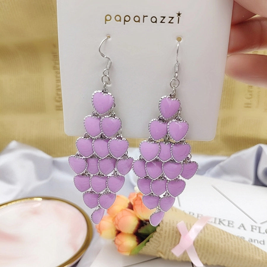 1 pair elegant star tassel heart shape inlay alloy artificial pearls rhinestones glass earrings