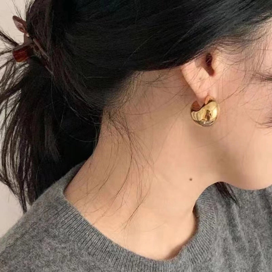 1 pair simple style geometric stainless steel metal ear studs