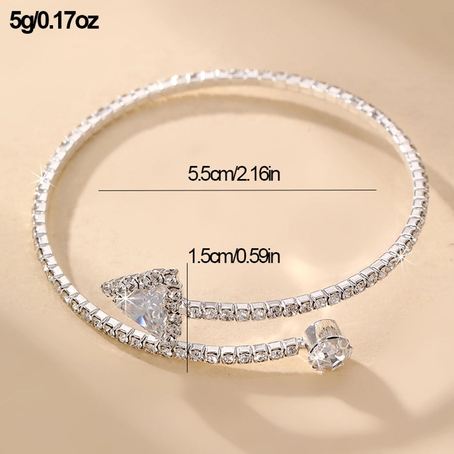 modern style simple style triangle water droplets bow knot artificial gemstones artificial pearl inlay rhinestones pearl women's bangle