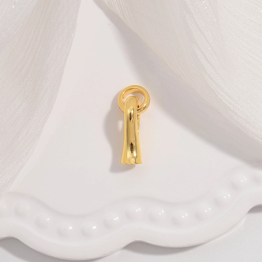 1 Piece 7.8*20.5mm Sterling Silver 22K Gold Plated Solid Color Polished Jewelry Buckle