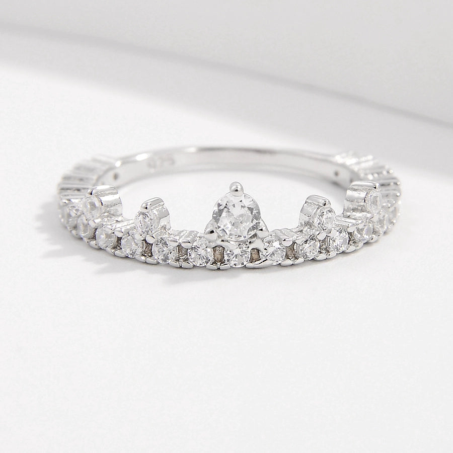 Sterling Silver White Gold Plated Simple Style Classic Style Plating Inlay Infinity Lightning Zircon Rings