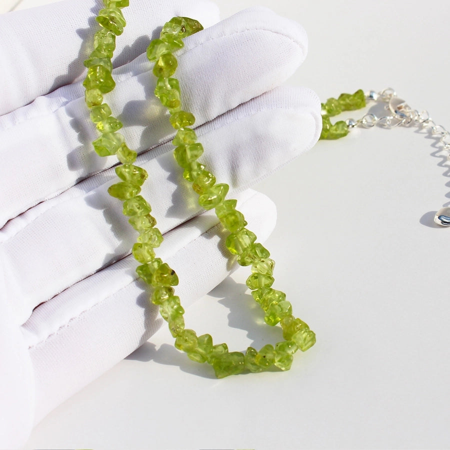 Simple Style Classic Style Geometric N2683-Y06 Olivine Brass Beaded 24K Gold Plated Women's Jewelry Set