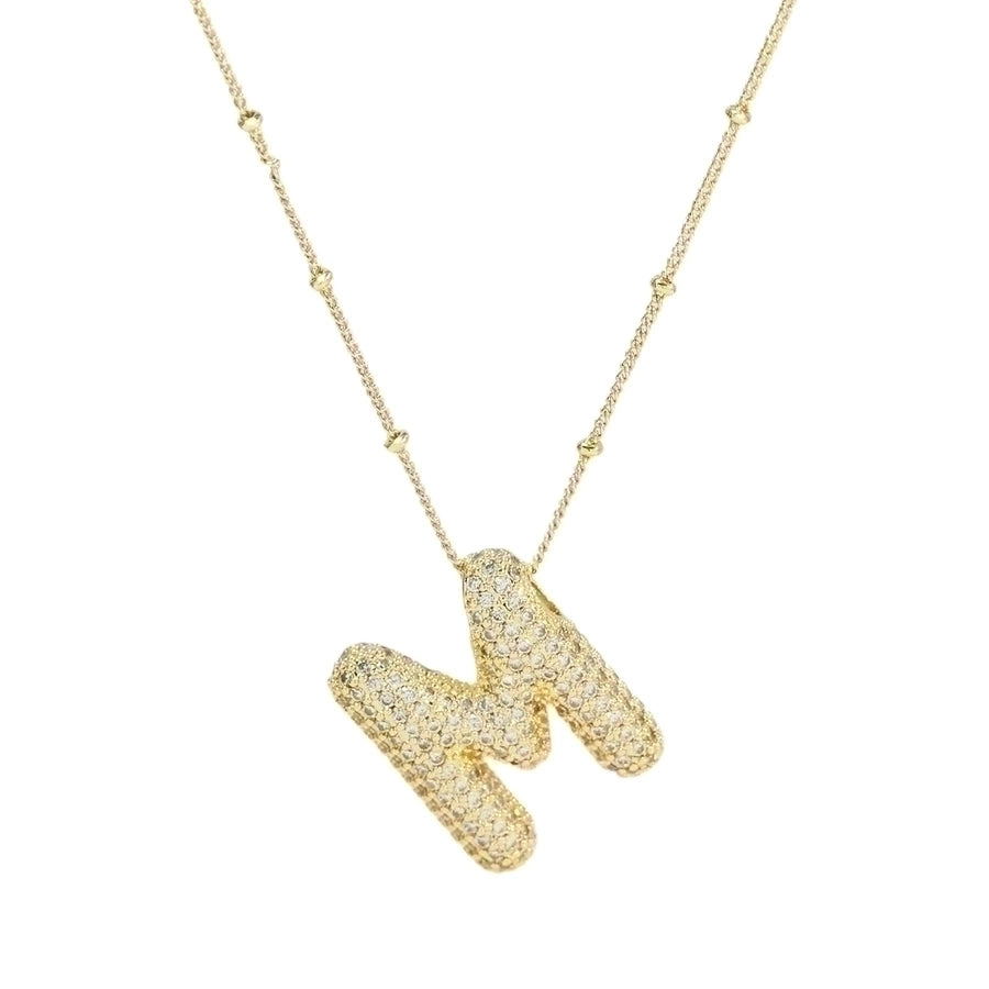 simple style classic style letter copper 18k gold plated pendant necklace in bulk