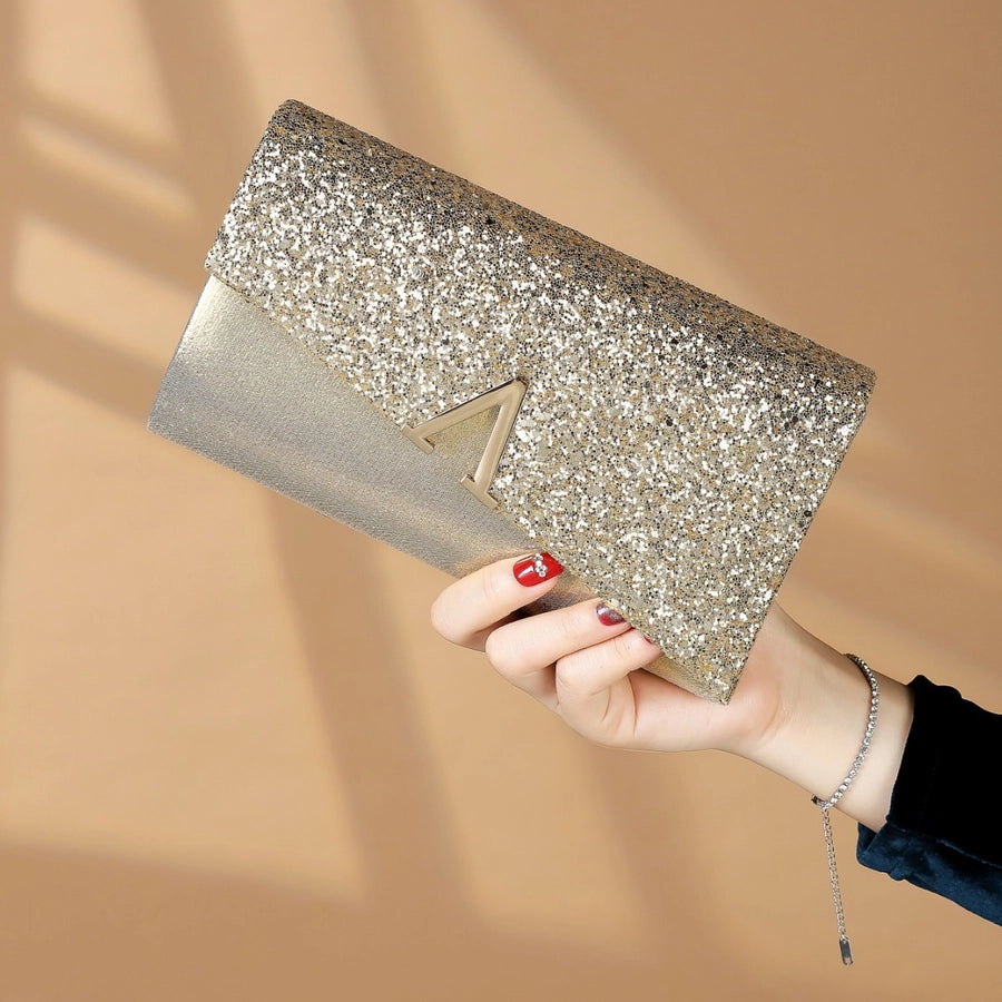 New in stock Sequins PU Clutch Bag Women  Fashion Evening Bag Prom Party Women's Bag