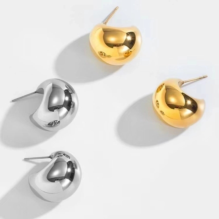 1 pair simple style geometric stainless steel metal ear studs