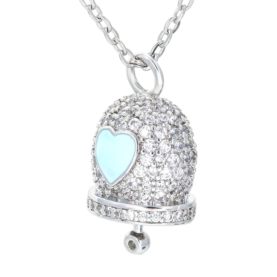 korean style bell copper pendant necklace inlay zircon copper necklaces