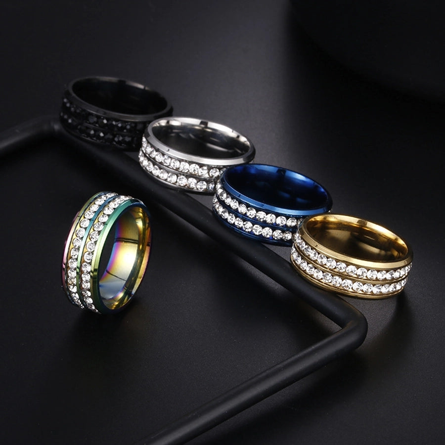 Jewelry Fashion Geometric 201 Stainless Steel Artificial Gemstones Gold Plated