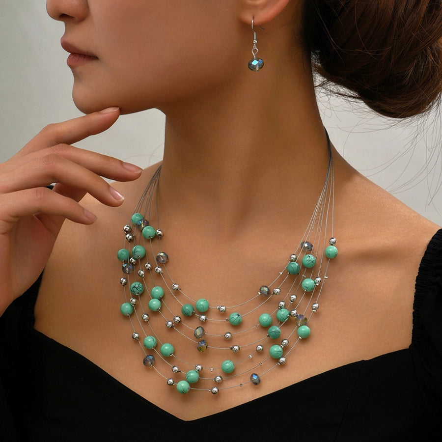 bohemian colorful Pearl personality female handmade beaded crystal ethnic style necklace necklace