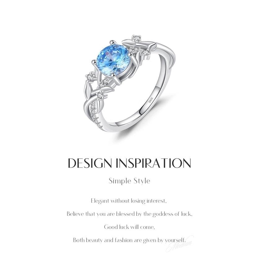 Sterling Silver Rhodium Plated Simple Style Shiny Inlay Round Zircon Rings